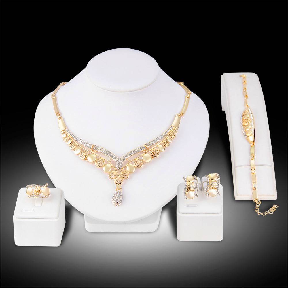 New European And American Exaggerated Jewelry Sets, Women's Bridal Jewelry Four Sets - Velora