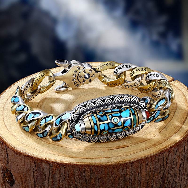 Fashion Jewelry New Men's Bracelet Personality Retro Transfer Rotating Nine Eye Pearl Bracelets High-end Gift - Velora