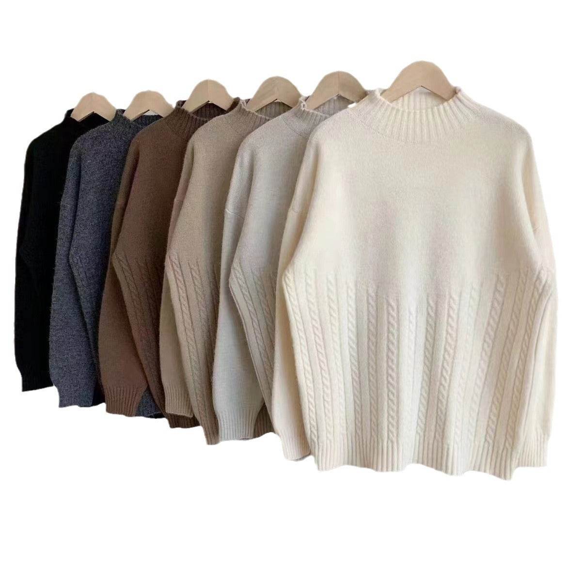 Autumn And Winter New Twist Simple Comfortable Sweater Bottoming Shirt - Velora