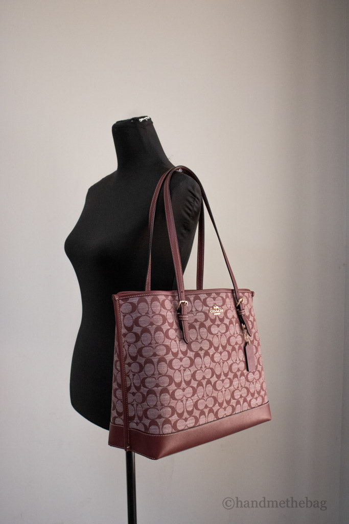 Coach Mollie Chambray Wine Signature Tote