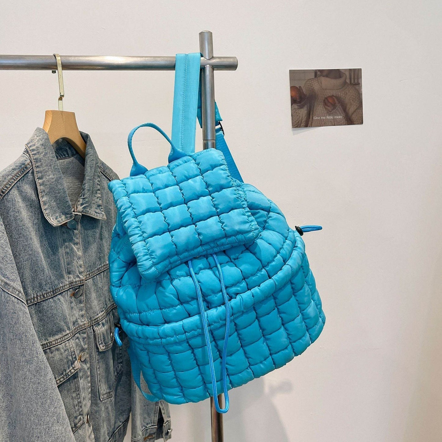 Candy Color Quilted Women Backpack Puffy Down Padded School Bag Large Cotton Travel Back Pack Bags For Women Plaids Shoulder Bag - Velora