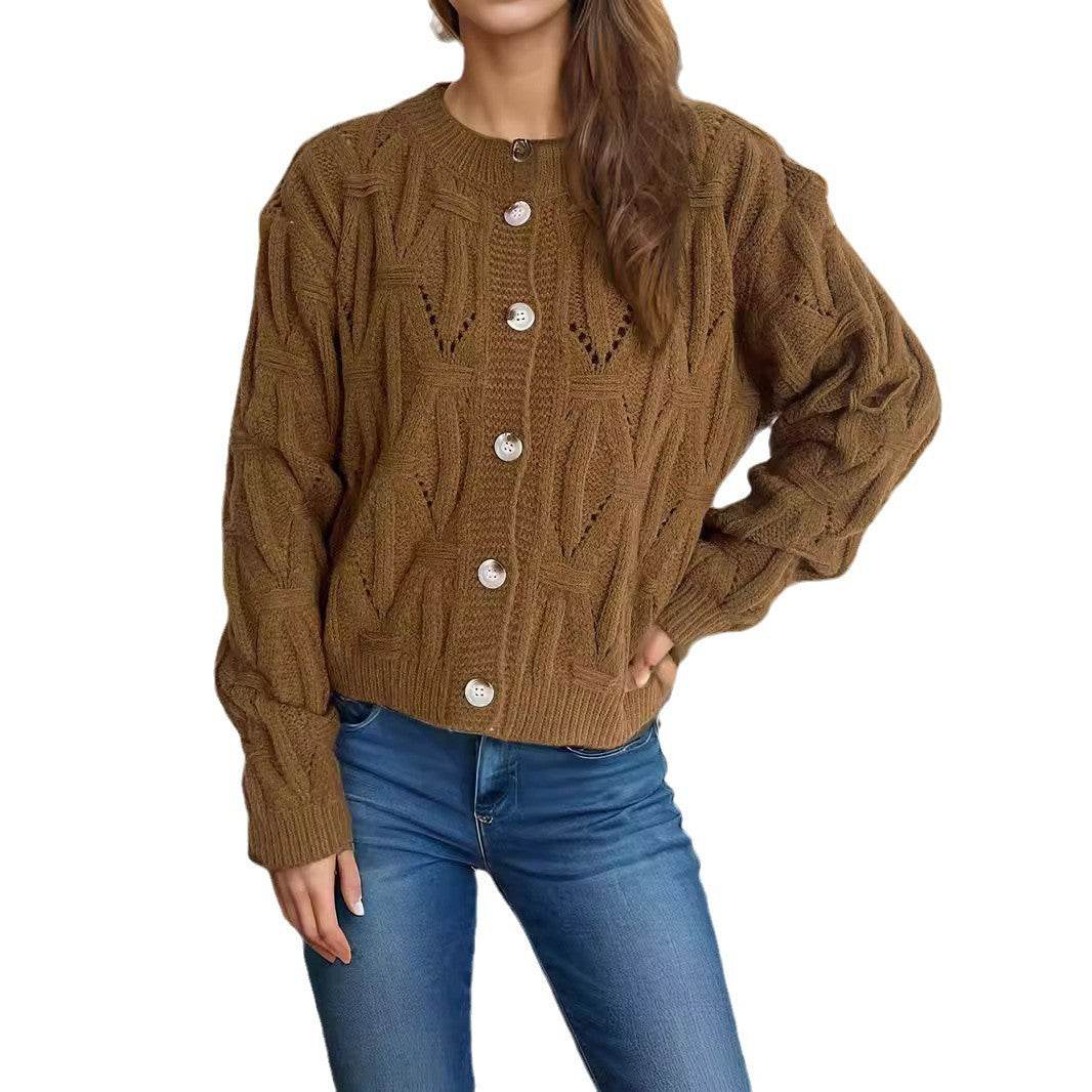 Button Knitted Cardigan Sweater Coat - Velora