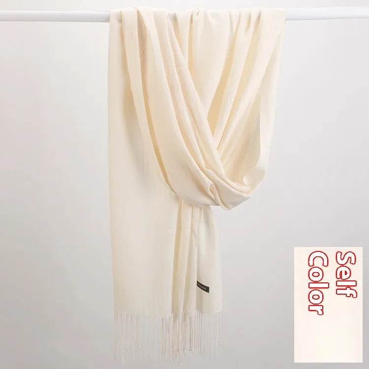 Pure Color Warm Keeping Scarf All-match Cashmere Shawl - Velora