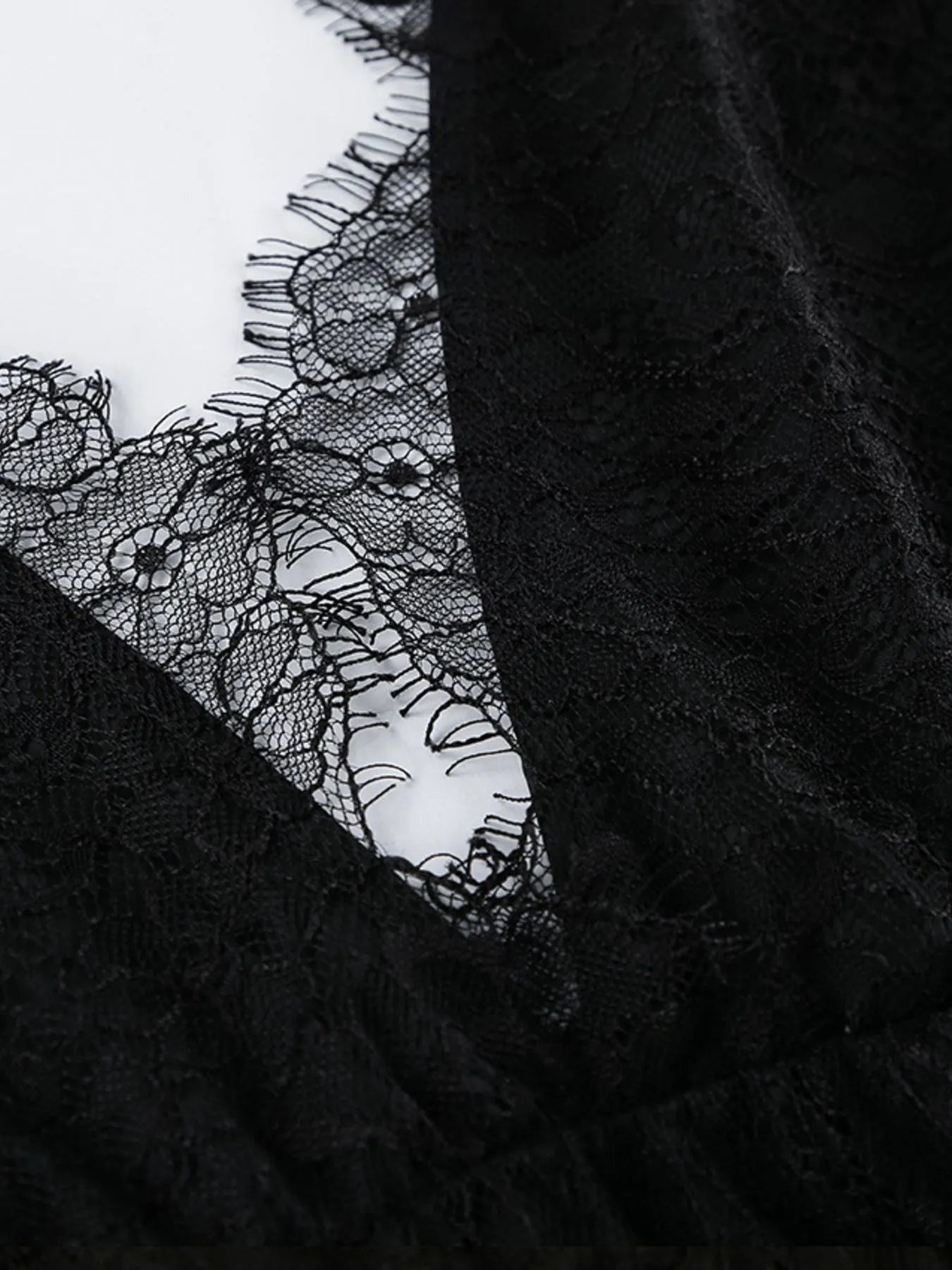 Lace Deep V-Neck Maxi Dress - Velora