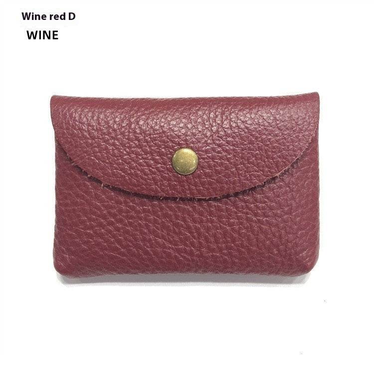 First Layer Cattlehide Leather Fashion Hidden Hook Coin Pocket Card Holder Mini-Portable - Velora