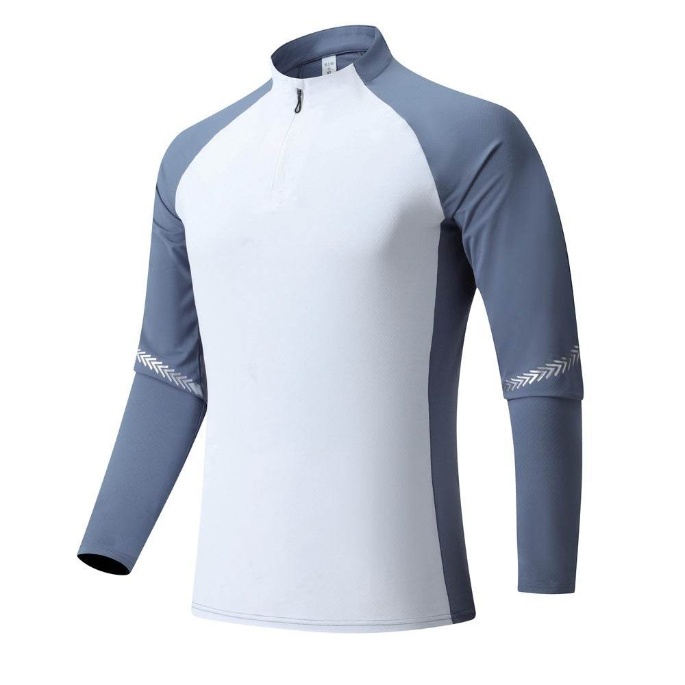 Mock Neck Half Zip Workout top for Men Long Sleeve exercise top - Velora