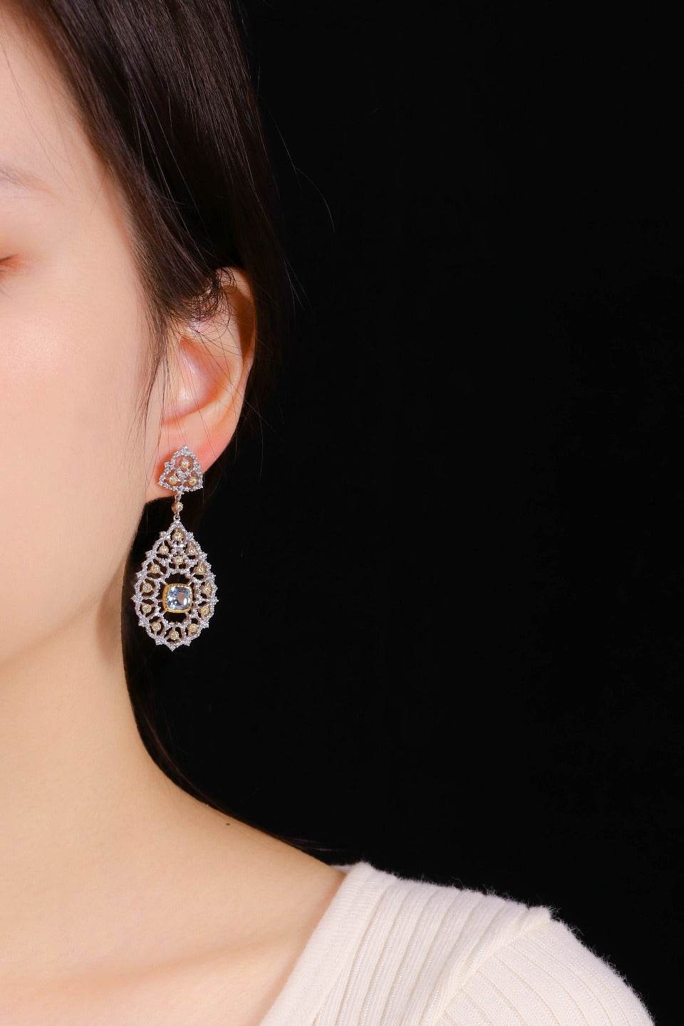 Luxury Custom 925 Silver Blue Luxury Earrings - Velora