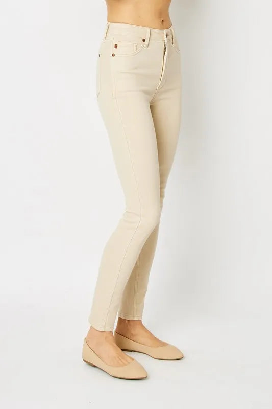 Judy Blue Full Size Garment Dyed Tummy Control Skinny Jeans - Velora