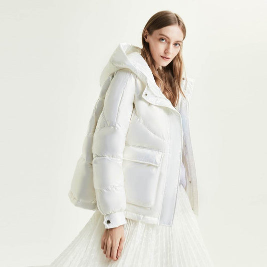 Women's Short Hooded Fashion Sports Down Jacket - Velora