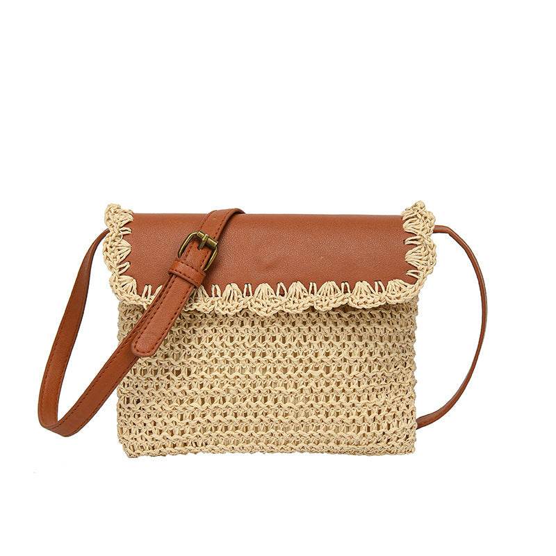 Women's Straw Mori Style Western Style All-matching Beach Crossbody Bag - Velora