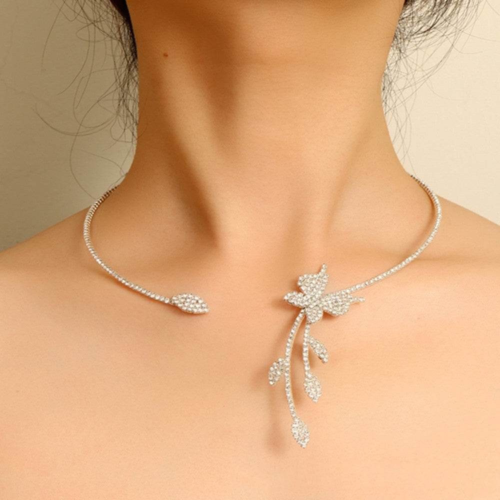 Rhinestone Butterfly Collar Simple Design - Velora