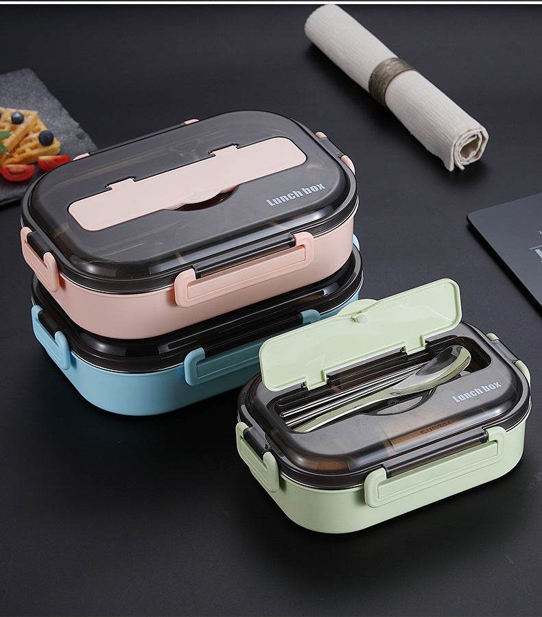 Stainless Steel Insulated Kids Bento Lunch Box with Cutlery - Velora