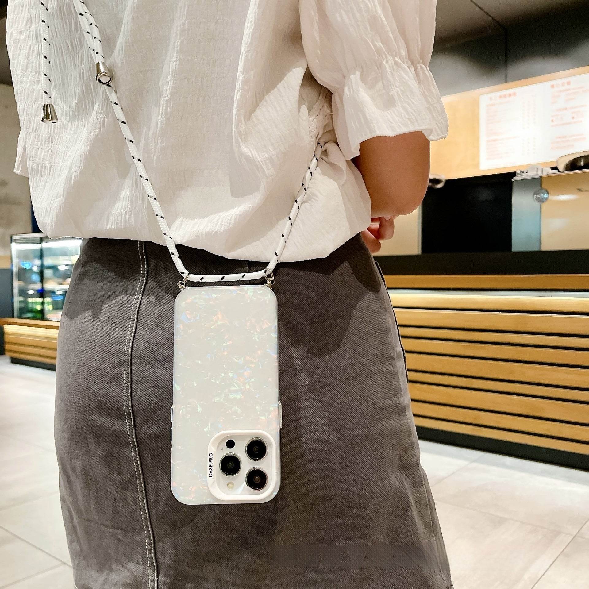 Crossbody Shell Pattern Lanyard Protective Cover - Velora