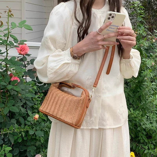 Portable Straw Shoulder Messenger Bag Fashion - Velora
