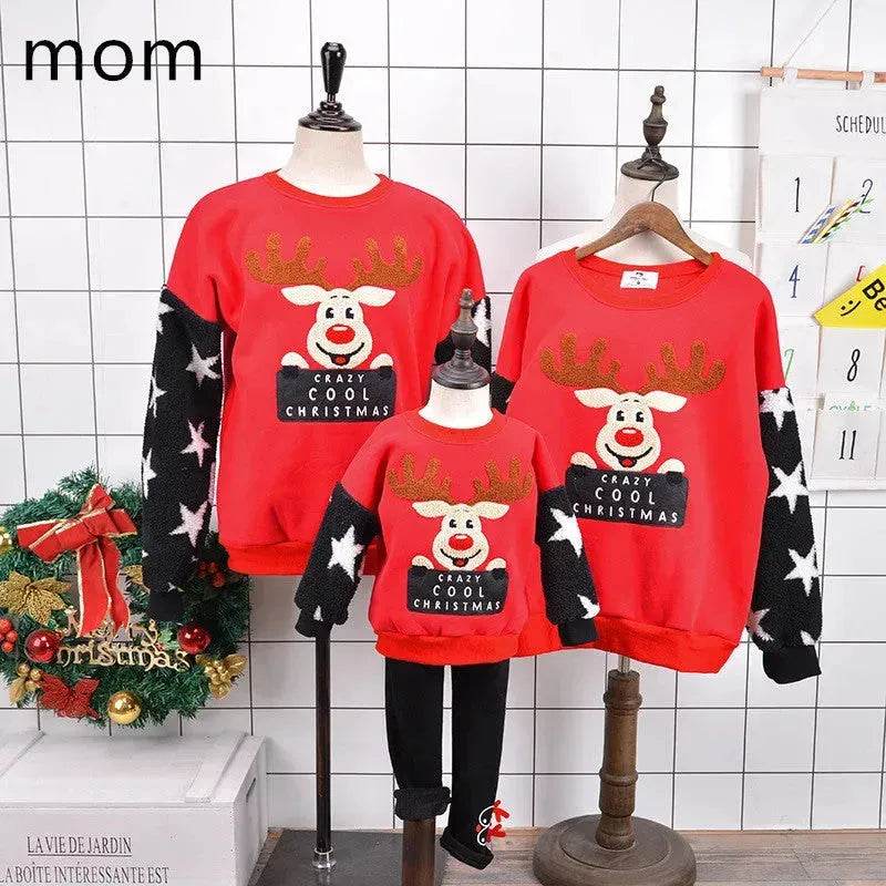 Family Christmas Deer Santa claus sweatshirt - Velora