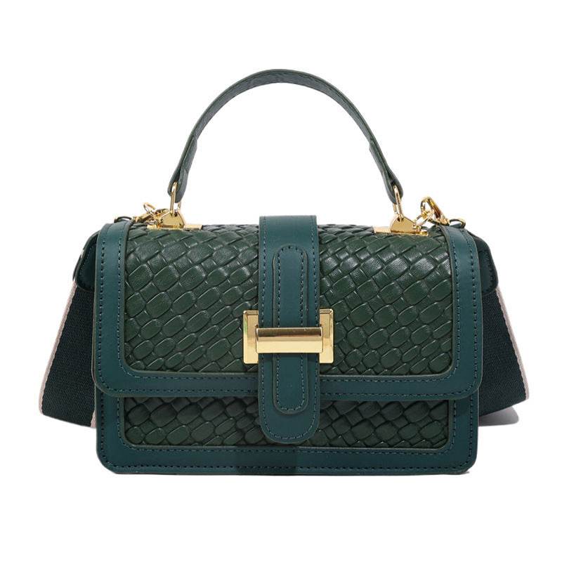 Woven Solid Color Crossbody Small Square Bag - Velora