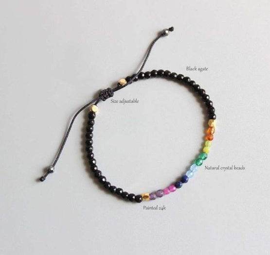 12 Constellation Lucky Stone 3MM Seven Chakra Bracelet - Velora