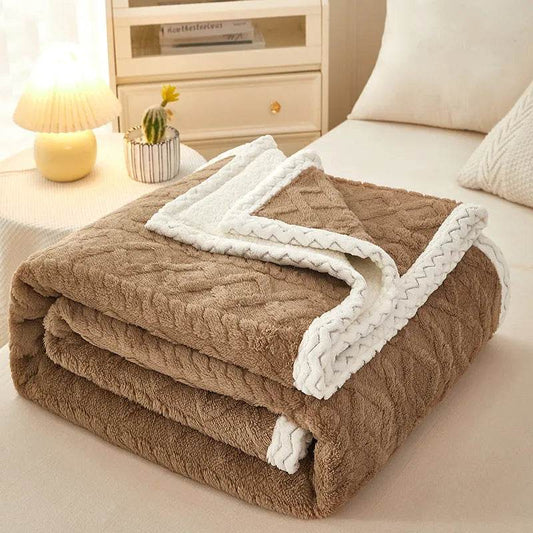 Blanket Double Thickened Warm Coral Fleece Sofa Winter Blanket - Velora