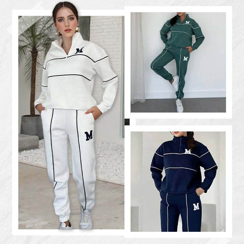 Womens 2 Piece Outfits Lounge Hoodless Pullover Sweatshirt Sweatsuit Sets Sweatshirt Baggy Fashion Sweatpants With Pockets - Velora