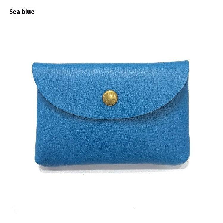 First Layer Cattlehide Leather Fashion Hidden Hook Coin Pocket Card Holder Mini-Portable - Velora
