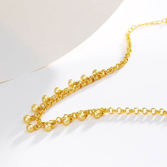 Alloy Simple Fashion Round Beads Tassel Bracelet European And American Design High Sense - Velora