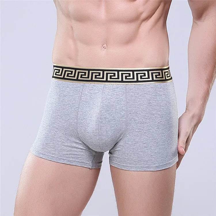 Men's Cotton Boxer Briefs Casual Solid Color Mid Waist underwear - Velora