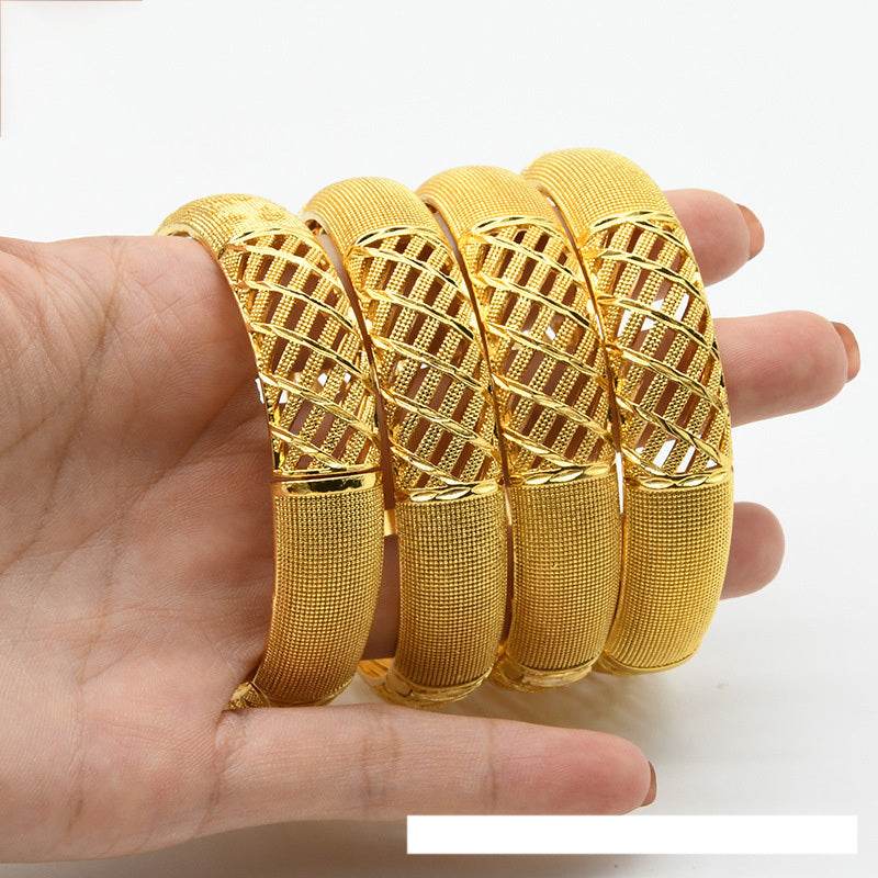 24K Gold Plated India Middle East Women's Sand Gold Bracelet - Velora