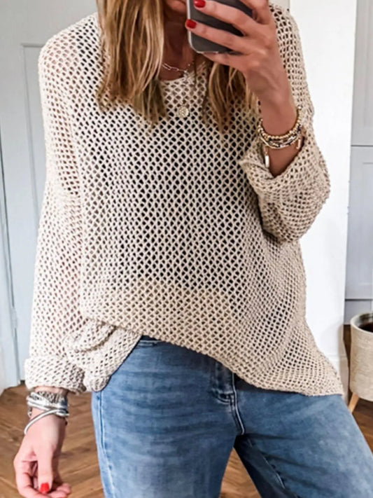 Lightweight Openwork Knit Cover Up - Velora