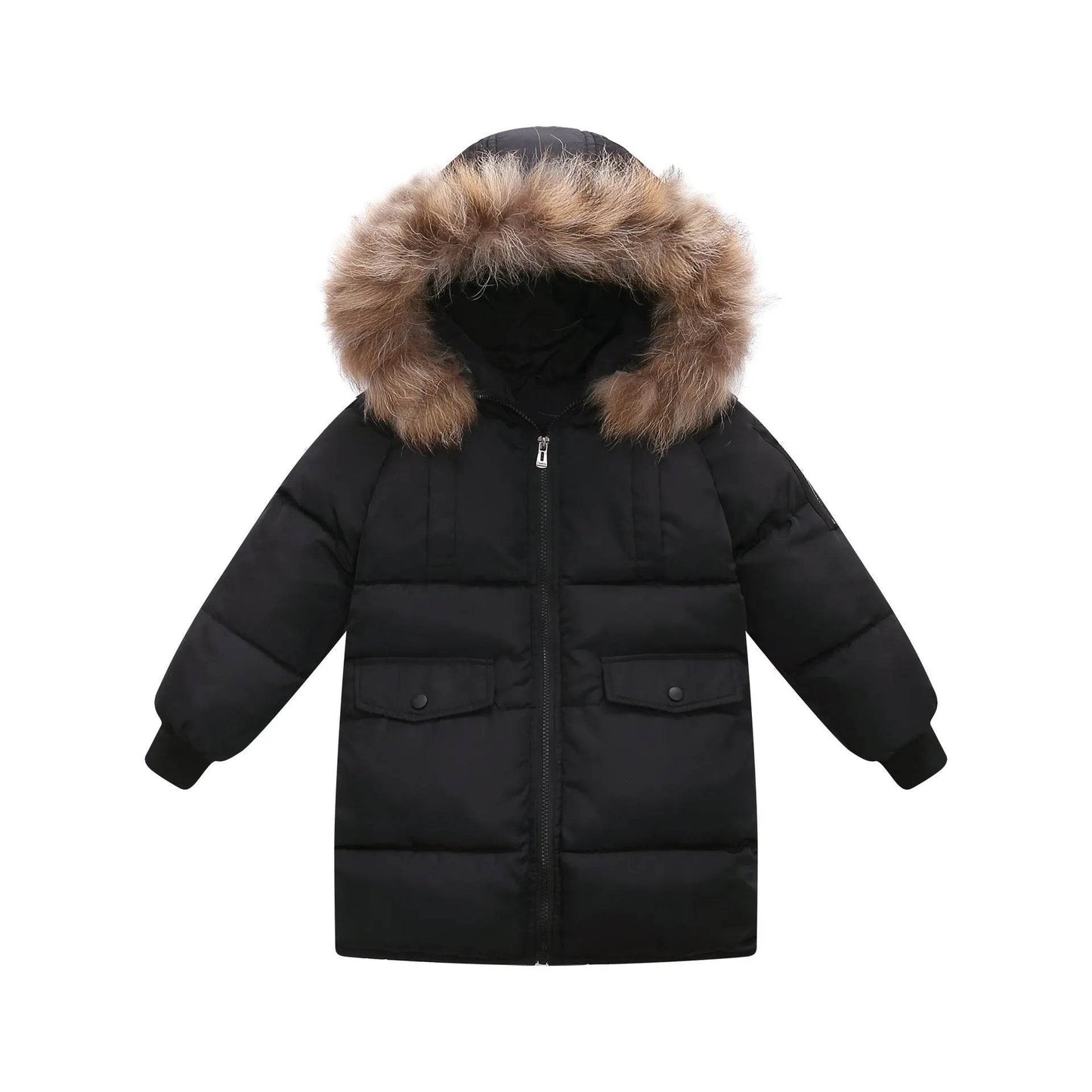 Children's Down And Wadded Jacket Camouflage Fur Collar Detachable Thickened Warm - Velora
