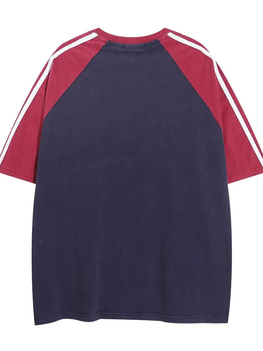 Men's Letter Graphic Round Neck Raglan Sleeve T-Shirt - Velora