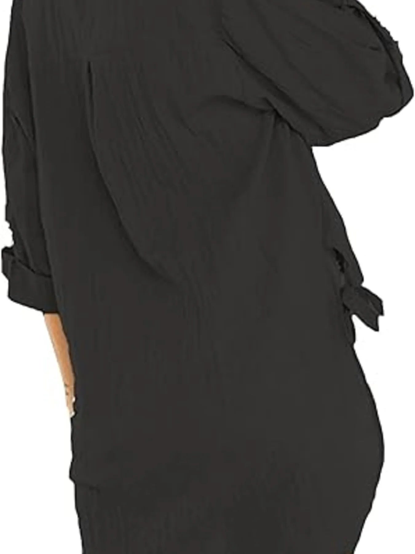 Linen Blend Button-Down Tunic Shirt - Velora