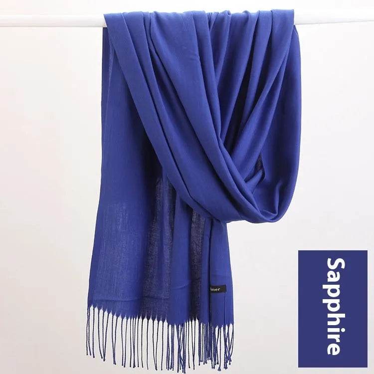 Pure Color Warm Keeping Scarf All-match Cashmere Shawl - Velora