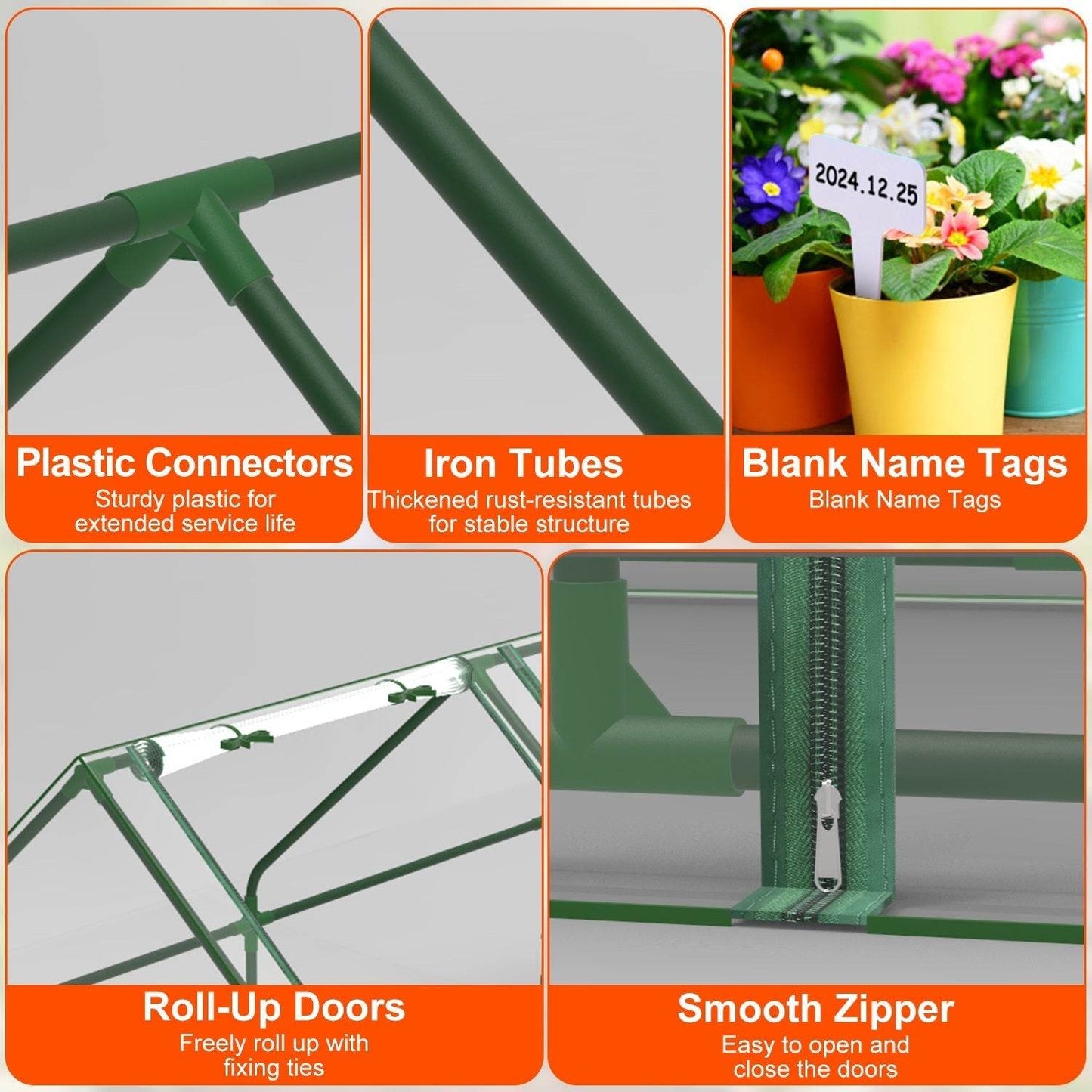 1Pc Portable Mini Greenhouse 70.86x33.46x37.4in With Roll-Up Zipper Doors Waterproof UV-Resistant PVC Cover Hot House For Indoor Outdoor Garden Patio Yard - Velora