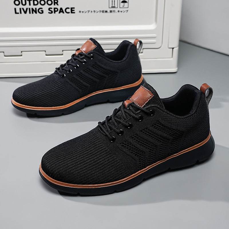 Fashion Lace-up Mesh Sneakers Casual Flying Woven Walking Sports Shoes For Men - Velora