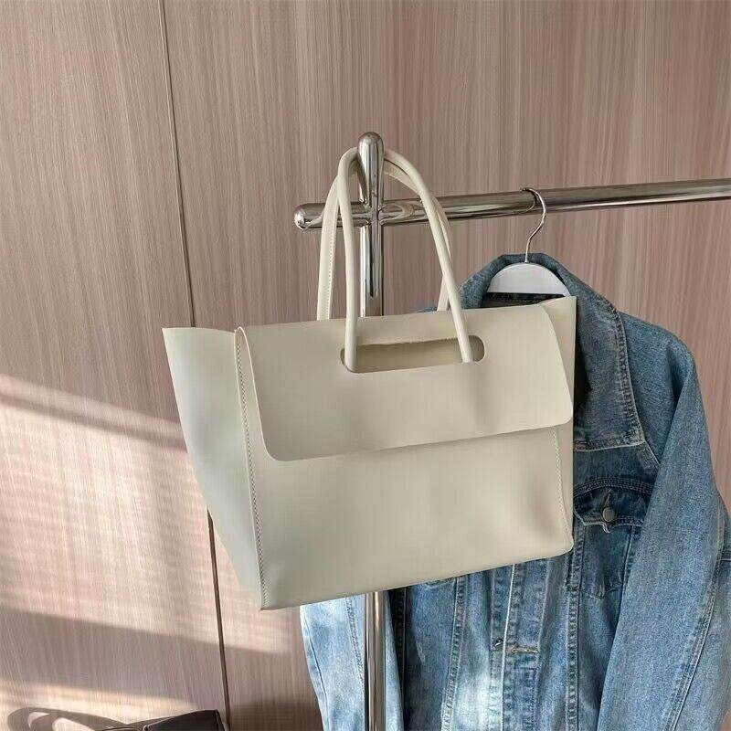 Fashion Women Shoulder Bags Large Capacity Handbags Simple Retro Tote Bags Solid Color Famous Brand High Quality Bags - Velora