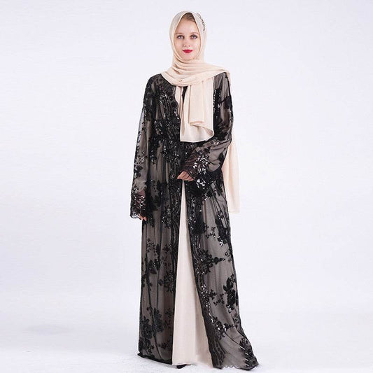Luxury sequined Muslim robe - Velora