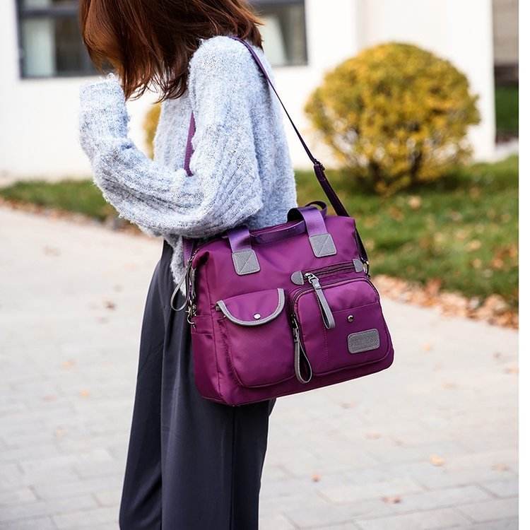 Large Capacity Multi-pocket Shoulder Bag For Women Nylon Waterproof Handbags Female Casual Commuting Messenger Crossbody Bags - Velora