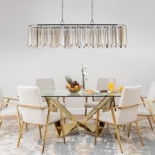 Modern Oval Crystal Chandelier Luxury Home Decor Fixtures- Bulb is not included - Velora