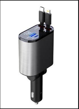 Metal Car Charger 100W Super Fast Charging Car Cigarette Lighter USB And TYPE-C Adapter - Velora