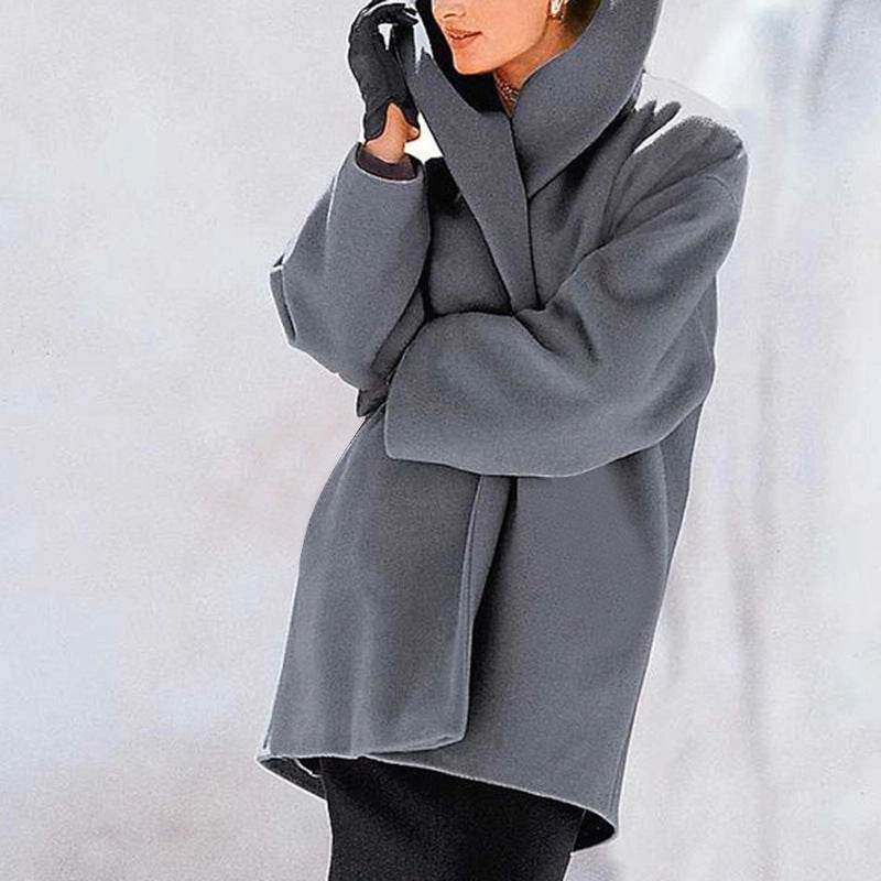Women's Trendy Clothes Multi-color Round Neck Loose Sweater Woolen Coat Solid Casual Coat For Autumn And Winter - Velora