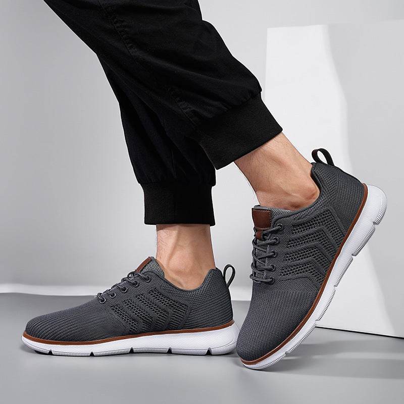 Fashion Lace-up Mesh Sneakers Casual Flying Woven Walking Sports Shoes For Men - Velora