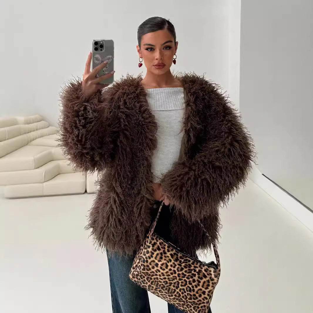 Coat Faux Fur Jacket - Velora