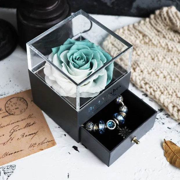 Eternal Flower Rose Jewelry Box for Birthday Presents Valentines Day Wedding Gift Box - Velora