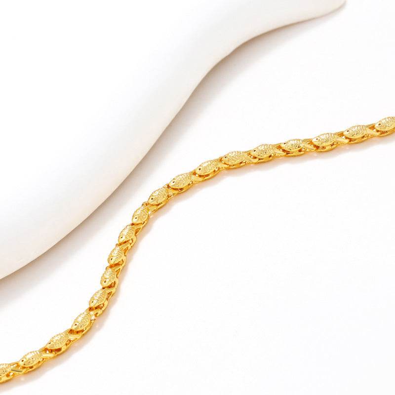 Copper Alloy Electroplated 24k Gold Reverse Mold Bracelet Advanced Sense Niche Gold Bracelet - Velora