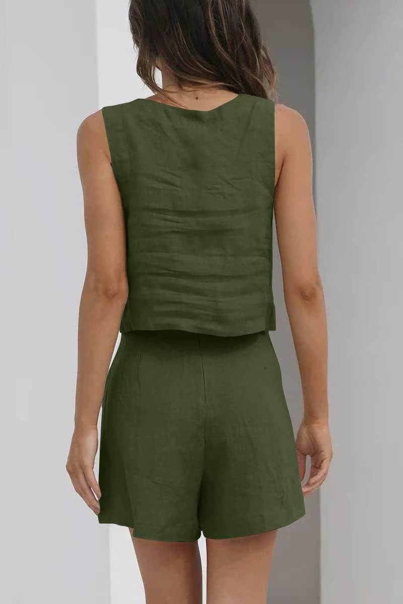 Women's Suit 2 Piece Outfits Square Neck Tops Shorts Sets Lounge Clothes Beach Summer Casual Outfits - Velora