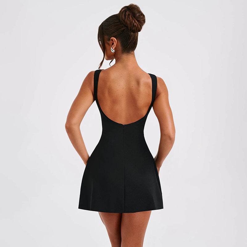 Sexy Slim-fitting Backless Dress Summer Sleeveless Short Dresses - Velora