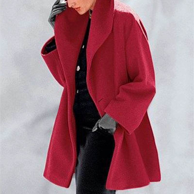 Women's Trendy Clothes Multi-color Round Neck Loose Sweater Woolen Coat Solid Casual Coat For Autumn And Winter - Velora