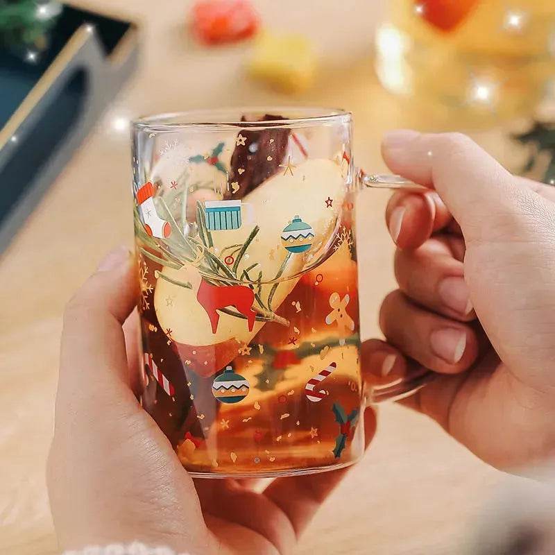 2024 Christmas Gift High Beauty Creative Cup Christmas Snowman Glass Cup High Temperature Resistant - Velora