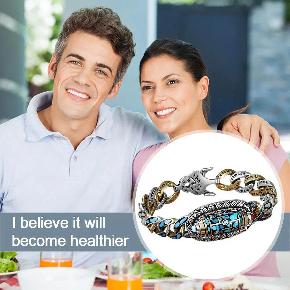 Fashion Jewelry New Men's Bracelet Personality Retro Transfer Rotating Nine Eye Pearl Bracelets High-end Gift - Velora