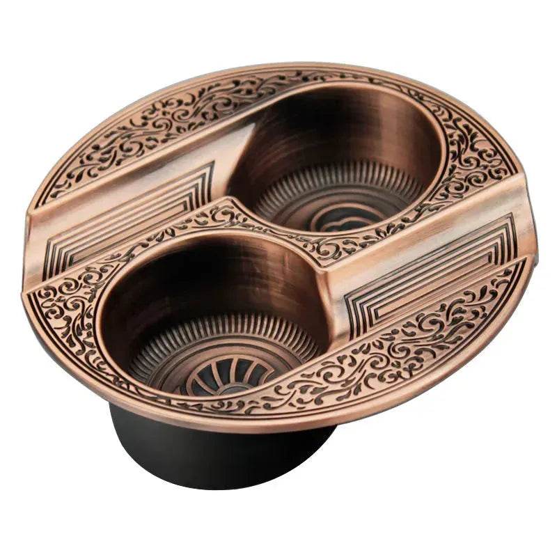 Three-slot Retro Metal Easy-to-clean Cigar Ashtray - Velora